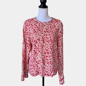 MISS SOPHISTICATES BY PENDLETON RED PAISLEY TUNIC BLOUSE